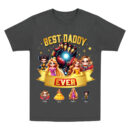Best Daddy Ever Shirt, Custom Father’s Day Gift from Kids, Superhero and Princess Matching Family Shirt, Personalized Dad Shirt with Children’s Characters, Trendy T-Shirts