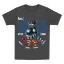 Best Dad Ever Superhero Fist Bump Shirt, Custom Father's Day Gift from Kids, Personalized Hero Dad Shirt with Children’s Names, Marvel DC Mashup Design, Trendy T-Shirts