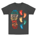 Personalized Dad And Kids Footprints Names Shirt, Dad and Kids Footprints T-Shirt, Dad And Child Shirts, Daddy Shirt, Custom Dad Shirt