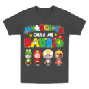 My Squad Calls Me Daddio Shirt, Custom Father's Day T-Shirt with Kids' Faces in Mario Costumes, Personalized Gamer Dad Gift, Funny Nintendo-Themed Dad Tee, Unisex Trendy T-Shirts
