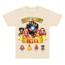 Best Daddy Ever Shirt, Custom Father’s Day Gift from Kids, Superhero and Princess Matching Family Shirt, Personalized Dad Shirt with Children’s Characters, Trendy T-Shirts