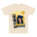 Congrats Class of 2025 Graduation Shirt, Custom Graduate Photo Collage T-Shirt with Name, Senior Year Keepsake Gift for Her, Personalized Graduate Portrait Tee,Trendy T-Shirts