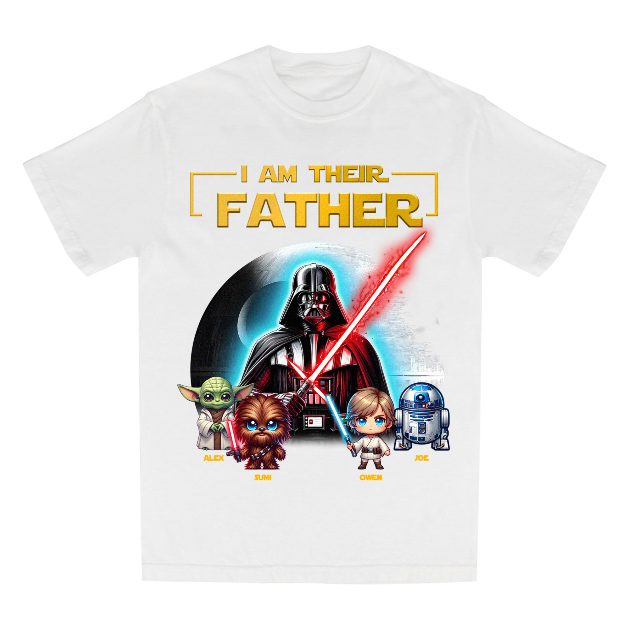 I Am Their Father Shirt, Custom Star Wars Dad T-Shirt with Kids' Names, Funny Darth Vader Father’s Day Gift, Personalized Galaxy Dad Tee, Shirt for Women, Trendy T-Shirts
