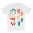 Personalized Dad And Kids Footprints Names Shirt, Dad and Kids Footprints T-Shirt, Dad And Child Shirts, Daddy Shirt, Custom Dad Shirt