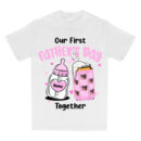 Our First Father's Day Together Shirt, Custom Baby Bottle and Beer Can Tee with Name and Photo, Personalized Gift for New Dads, Cute First Father’s Day T-Shirt, Trendy T-Shirts