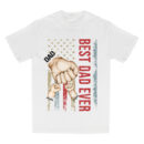 Best Dad Ever Fist Bump Shirt, Custom Father’s Day Gift from Kids, Patriotic American Flag Dad Shirt, Personalized Daddy and Children Matching Shirt
