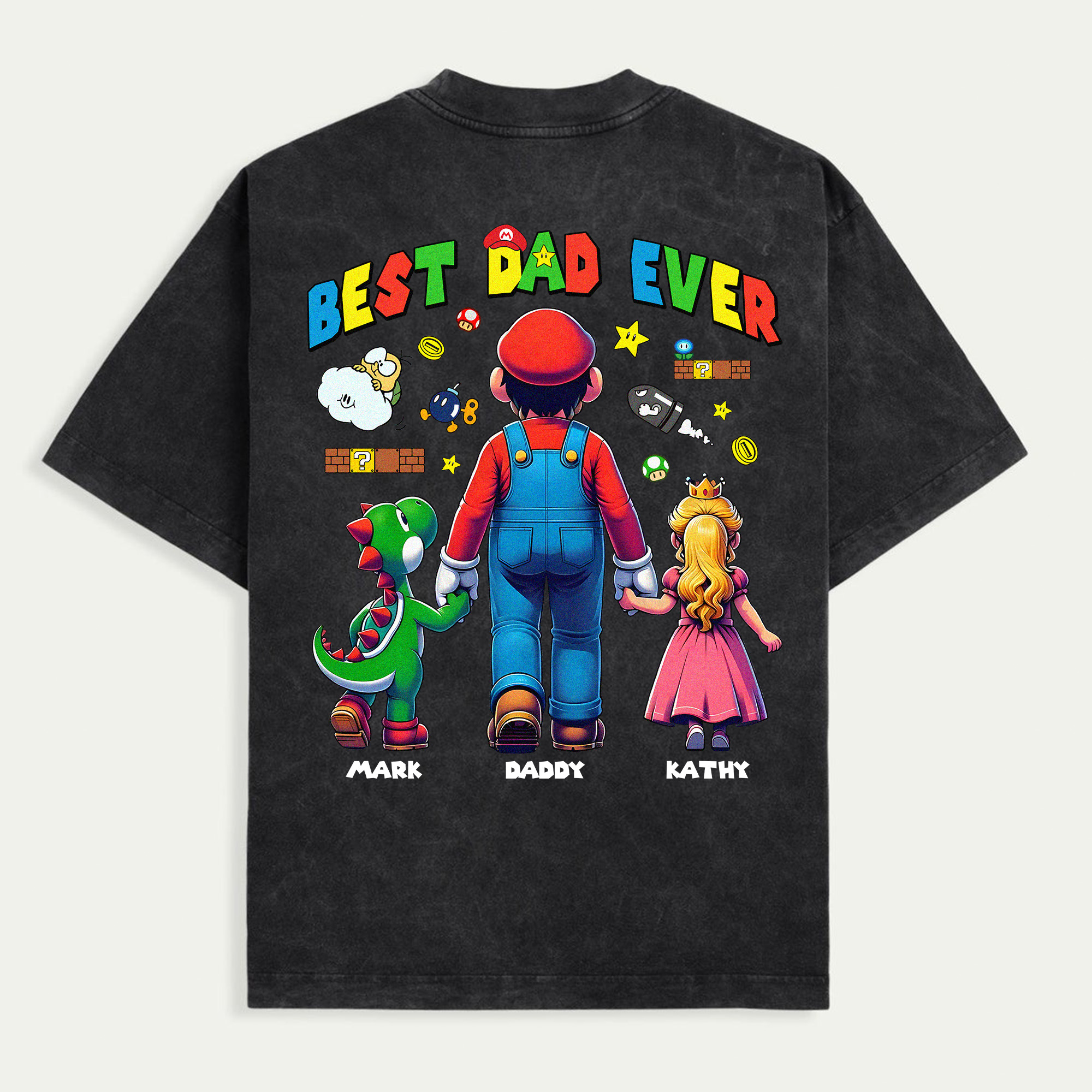 Personalized Super Daddio T-Shirt, Best Dad Ever Tee, Custom Super Cartoon Character Shirt, Funny Dad Gift, Gamer Dad T-Shirt, Gift For Dad