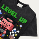 Level Up Graduation Unlocked Shirt, Custom Minecraft-Inspired Class of 2025 T-Shirt with Name, Gamer Grad Gift for Kids or Teens, Pixel Style Cap and Gown Tee, Trendy T-Shirts