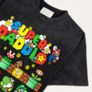 Super Daddio Custom Father's Day Shirt, Personalized Mario Dad Shirt with Kids' Names, Gamer Dad Gift, Matching Family Nintendo Shirt, Trendy T-Shirts
