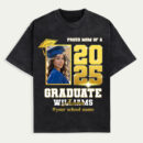 Proud Mom of a 2025 Graduate Shirt, Custom Photo Graduation Shirt for Women, Personalized Senior Class Gift, Matching Family Graduation Tee, Trendy T-Shirts