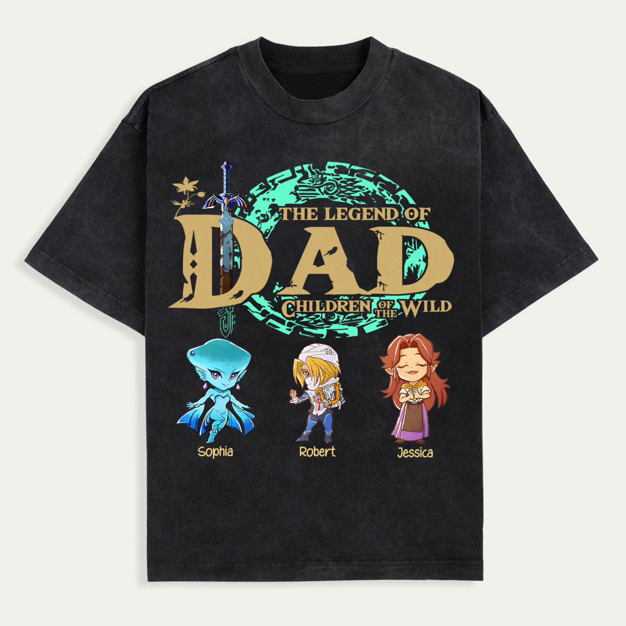 Dad The Legend Of Dad Personalized T-Shirt, Zelda Dad Shirt, Zelda Link Shirt, Breath Of The Wild Shirt, Custom Legend Of Zelda Shirt