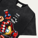 Superhero Dad Fist Bump Shirt, Custom Father's Day Gift from Kids, Personalized Marvel Hero Dad Tee, Matching Family Avengers Shirt, Dad and Kids Superpower Shirt, Trendy T-Shirts