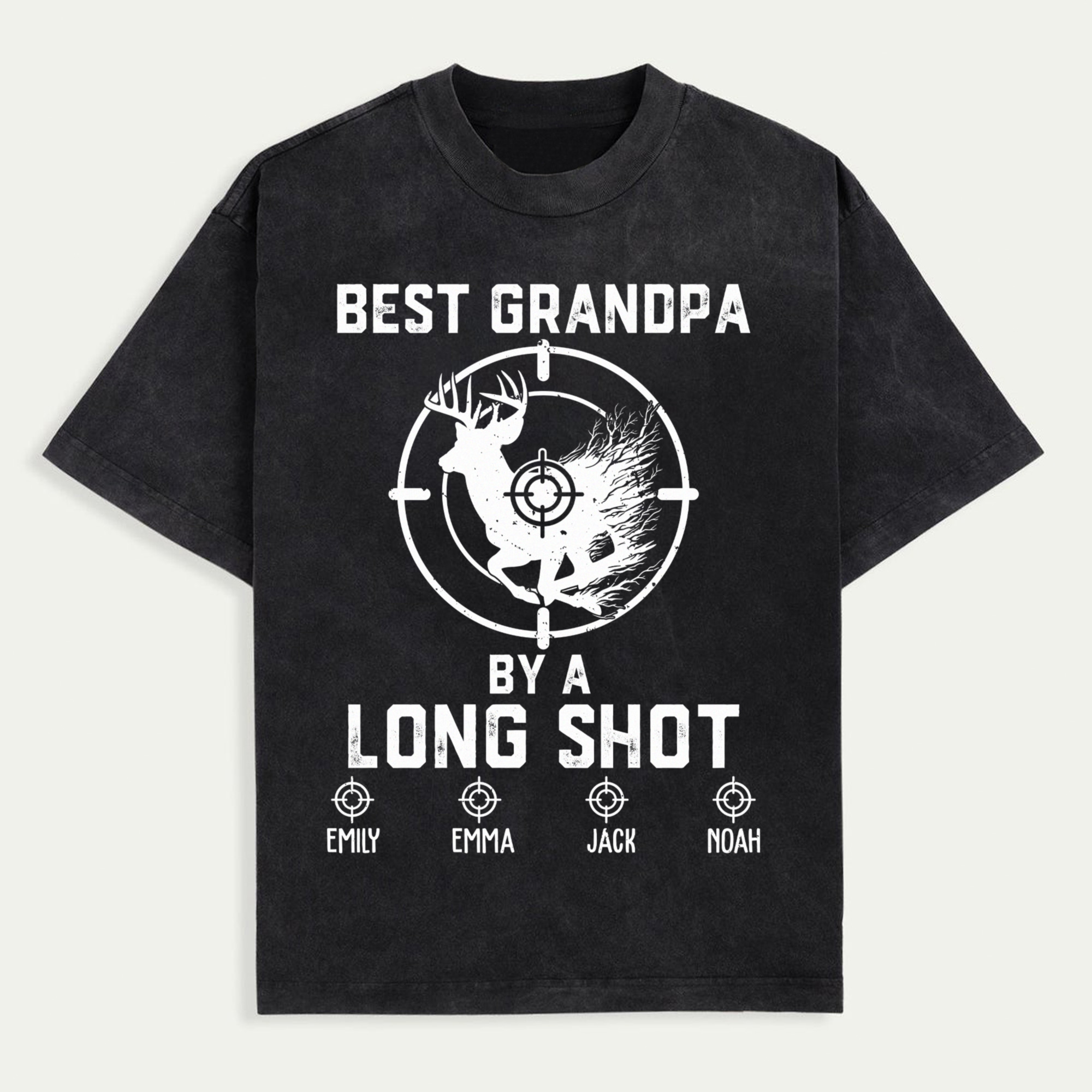 Best Grandpa By A Long Shot Hunting Gift - Family Personalized Unisex Tshirt, Hoodie, Sweatshirt - Custom Father's Day, Birthday Gift For Dad, Grandpa