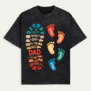 Personalized Dad And Kids Footprints Names Shirt, Dad and Kids Footprints T-Shirt, Dad And Child Shirts, Daddy Shirt, Custom Dad Shirt