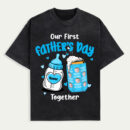 Our First Father's Day Together Shirt, Custom Baby Bottle and Beer Can Tee with Name and Photo, Personalized Gift for New Dads, Cute First Father’s Day T-Shirt, Trendy T-Shirts