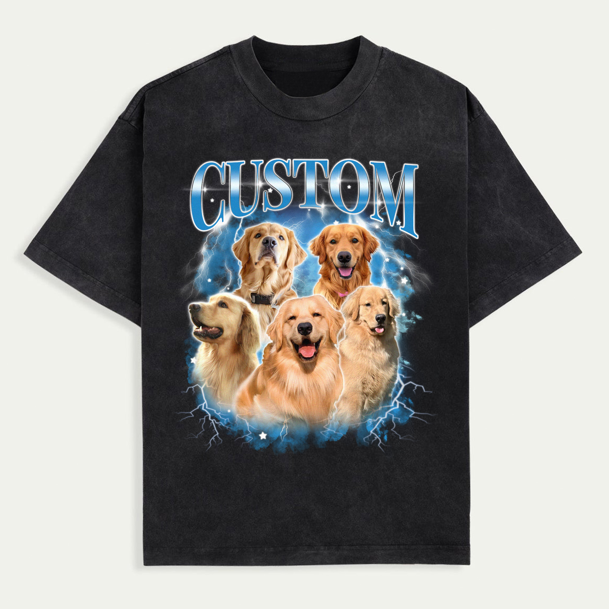 Custom Golden Retriever Shirt, Personalized Dog Lover T-Shirt with Your Pet's Face, Memorial or Pet Portrait Tee, Gift for Dog Mom or Dad, Comfort Colors, Girl, Top, Oversized Shirt, Shirt for Women, Trendy T-Shirts