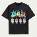 Personalized Gift with Kids' Faces, Personalized Toy Story Dad Shirt, Custom Stitch Mom Shirt, Custom Monsters Dad Shirt, Funny Cartoon Inspired Mother and Father’s Day Gift