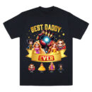Best Daddy Ever Shirt, Custom Father’s Day Gift from Kids, Superhero and Princess Matching Family Shirt, Personalized Dad Shirt with Children’s Characters, Trendy T-Shirts