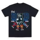 Best Dad Ever Superhero Fist Bump Shirt, Custom Father's Day Gift from Kids, Personalized Hero Dad Shirt with Children’s Names, Marvel DC Mashup Design, Trendy T-Shirts