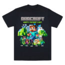 Personalized DadCraft with Kids Shirt, Happy Father’s Day Gift Tee, Gamer Dad T-Shirt, Cartoon Dad Shirt, Dad Video Game Movie Tee