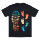 Personalized Dad And Kids Footprints Names Shirt, Dad and Kids Footprints T-Shirt, Dad And Child Shirts, Daddy Shirt, Custom Dad Shirt