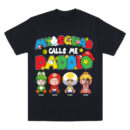 My Squad Calls Me Daddio Shirt, Custom Father's Day T-Shirt with Kids' Faces in Mario Costumes, Personalized Gamer Dad Gift, Funny Nintendo-Themed Dad Tee, Unisex Trendy T-Shirts
