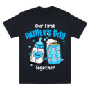 Our First Father's Day Together Shirt, Custom Baby Bottle and Beer Can Tee with Name and Photo, Personalized Gift for New Dads, Cute First Father’s Day T-Shirt, Trendy T-Shirts