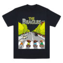 The Beagles Abbey Road Dog Shirt, Custom Cartoon Dog Band T-Shirt with Pet Names, Funny Beatles Parody Pet Lover Tee, Personalized Dog Dad Mom Gift, Trendy T-Shirts