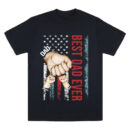 Best Dad Ever Fist Bump Shirt, Custom Father’s Day Gift from Kids, Patriotic American Flag Dad Shirt, Personalized Daddy and Children Matching Shirt