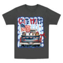 Happy 4th July Cat Mom Blue Car Cat Personalized T-Shirt, Custom 4th Of July Cat and Name Tee, US Independence Day Gift for Cat Lovers, Cat Mom, Cat Dad