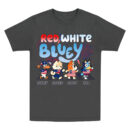 Red, White & Bluey Personalized Shirt, 4th of July Custom Family Shirt, Funny Patriotic Png, Kids 4th Of July png, Cartoon Character Custom Tee