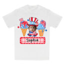 Personalized Boy Girl 4th Of July Kids T-Shirt, Boy Girl America Tee, Patriotic Fireworks Shirt, Red White Blue Shirt, Custom 4th Of July Name Shirt