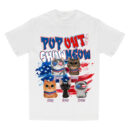 Happy 4th July Red White Meow Cat Personalized T-Shirt, Pop Out And Show Meow Shirt, US Independence Day Gift for Cat Lovers, Cat Mom, Cat Dad