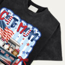 Happy 4th July Cat Mom Blue Car Cat Personalized T-Shirt, Custom 4th Of July Cat and Name Tee, US Independence Day Gift for Cat Lovers, Cat Mom, Cat Dad