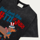 Happy 4th July Red White Dog Personalized T-Shirt, You Look Like the 4th of July T-Shirt, Retro America Hot Dog Shirt, Brushstroke 4th July T-Shirt