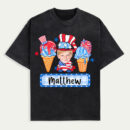 Personalized Boy Girl 4th Of July Kids T-Shirt, Boy Girl America Tee, Patriotic Fireworks Shirt, Red White Blue Shirt, Custom 4th Of July Name Shirt