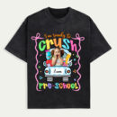 Custom Kids' Name and Image Ready To Crush School Shirt, Back To School T-Shirt, Preppy Girly Checkered Tee, Pre-k 1st/2nd/3rd Grade