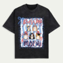Personalized Shirt Red White & Meow With 4Th Of July Pattern Shirt, Independence Tee, Red White & Meow