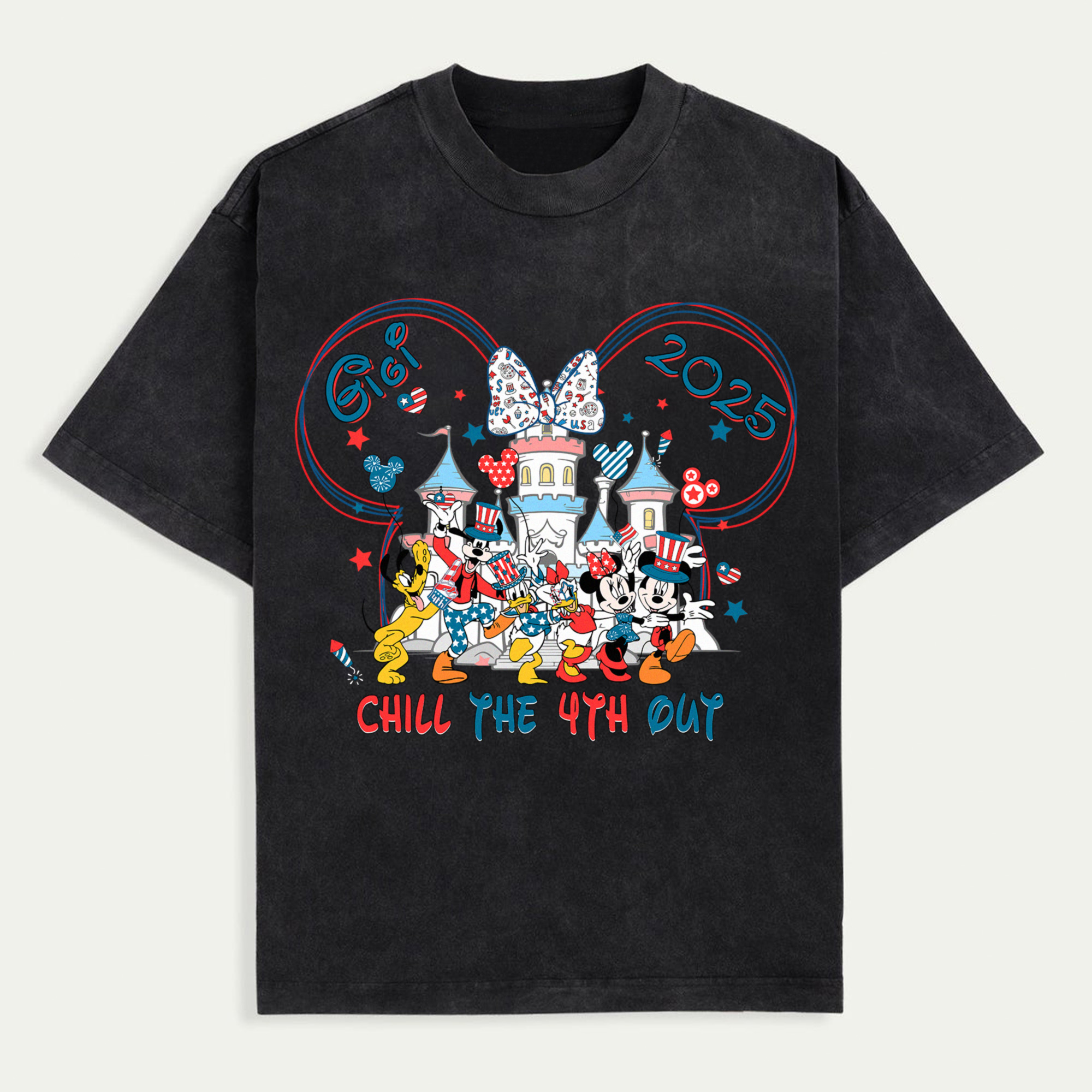 Chill the 4th Out Disney Family Matching Shirts, 4th of July Patriotic Disney Shirt 2025, Personalized Mickey Minnie Independence Day Tee, Custom July 4th Family Vacation Shirt