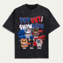 Happy 4th July Red White Meow Cat Personalized T-Shirt, Pop Out And Show Meow Shirt, US Independence Day Gift for Cat Lovers, Cat Mom, Cat Dad