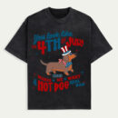 Happy 4th July Red White Dog Personalized T-Shirt, You Look Like the 4th of July T-Shirt, Retro America Hot Dog Shirt, Brushstroke 4th July T-Shirt