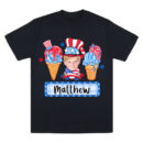 Personalized Boy Girl 4th Of July Kids T-Shirt, Boy Girl America Tee, Patriotic Fireworks Shirt, Red White Blue Shirt, Custom 4th Of July Name Shirt