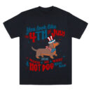 Happy 4th July Red White Dog Personalized T-Shirt, You Look Like the 4th of July T-Shirt, Retro America Hot Dog Shirt, Brushstroke 4th July T-Shirt
