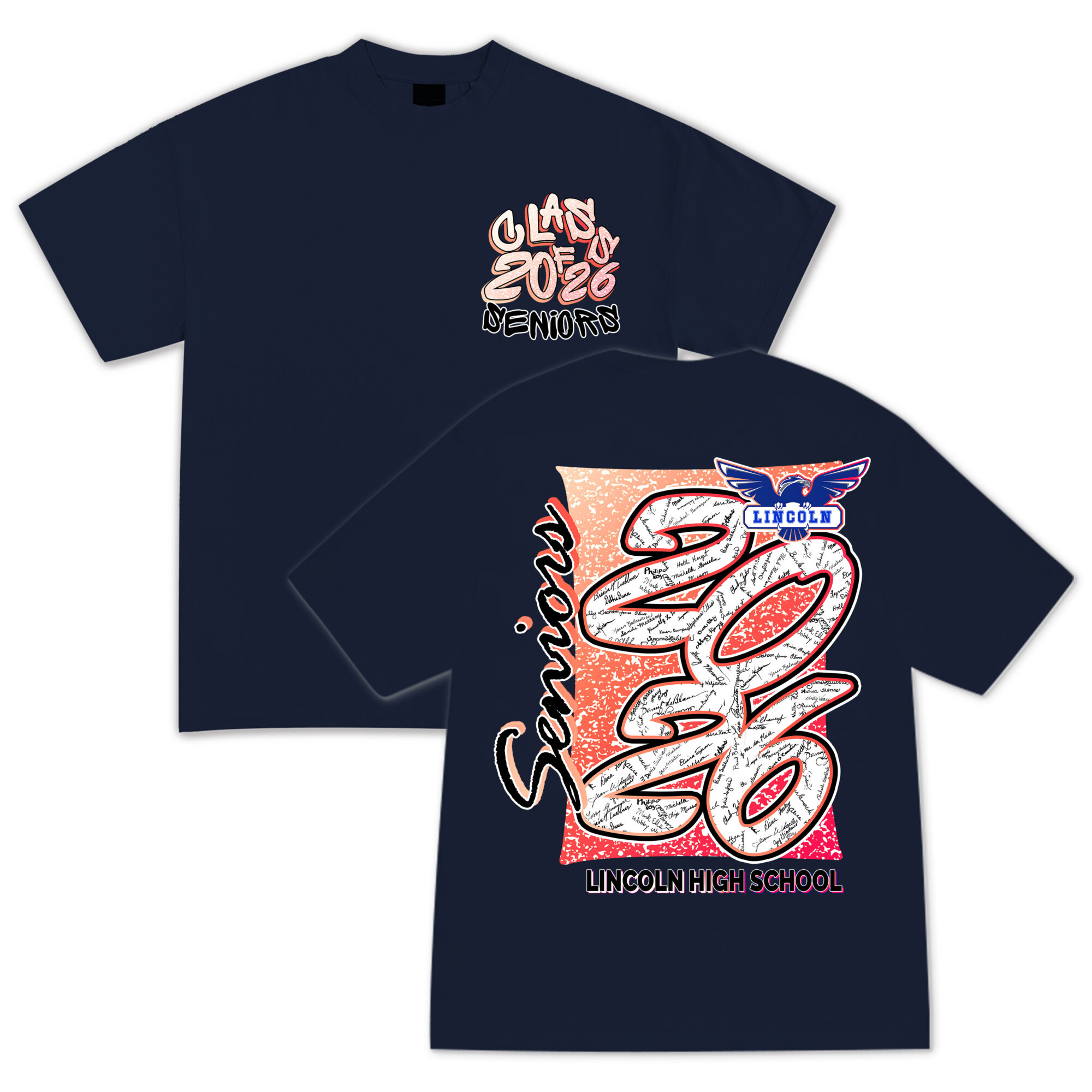 Class of 2026 Senior Custom Shirt, Custom Back Design Shirt for Seniors, High School Shirt, Custom Image Tee - Hình ảnh 2