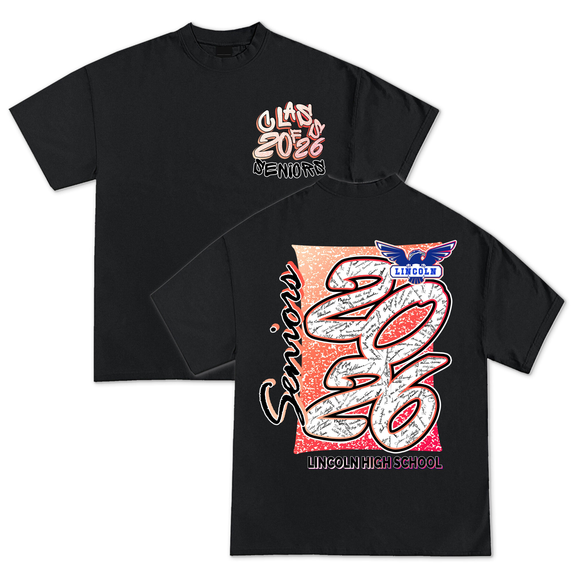 Class of 2026 Senior Custom Shirt, Custom Back Design Shirt for Seniors, High School Shirt, Custom Image Tee - Hình ảnh 5